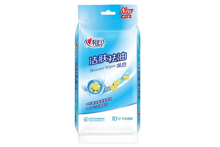 心相印洁肤去油湿巾(蓝) 10片
